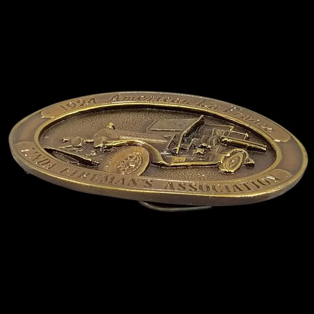 1924 American La France‎ Fire Truck Linda Firemans Association Belt Buckle Brass